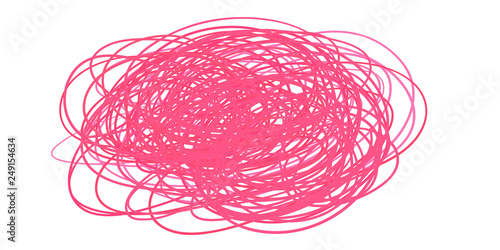 Colorful tangled on white. Chaos pattern. Scribble sketch. Bright background with array of lines. Intricate chaotic texture. Art creation. Print for polygraphy, posters and t-shirts