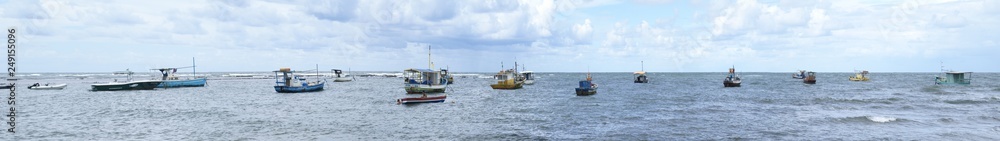 Fototapeta premium Boats. Barcos. Mar Panorama