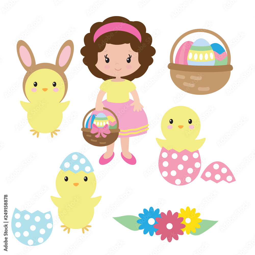 Easter egg hunt clip art Stock Vector | Adobe Stock