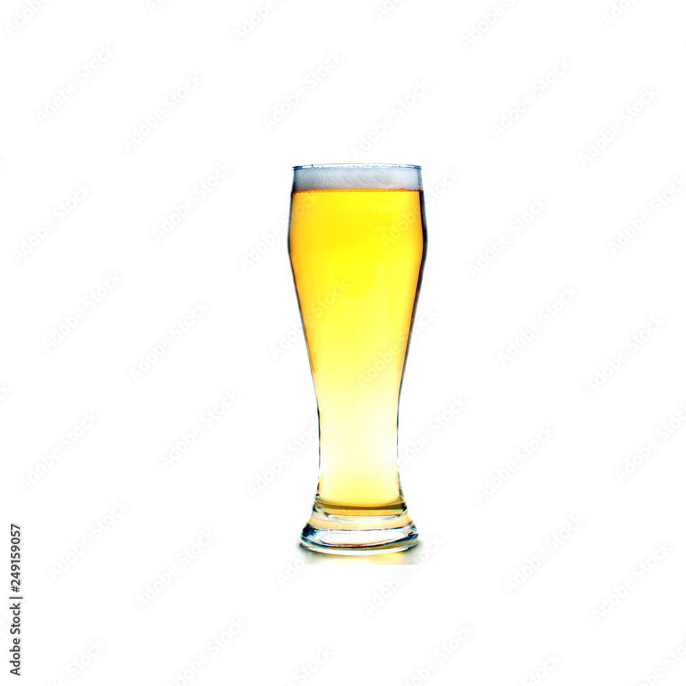 glass of beer isolated on white background
