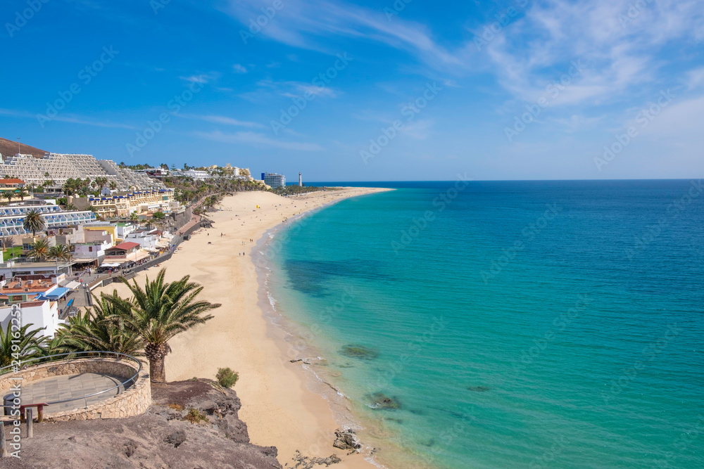 Beach Morro Jable on Canary Island Fuerteventura