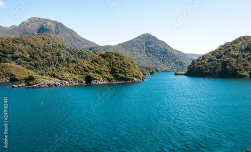 Sea entry into Dusky Sound in Fiordland National Park in the South Island of New Zealand
