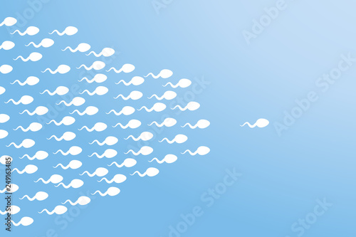 The sperm cell leader . Background of moving sperm. 