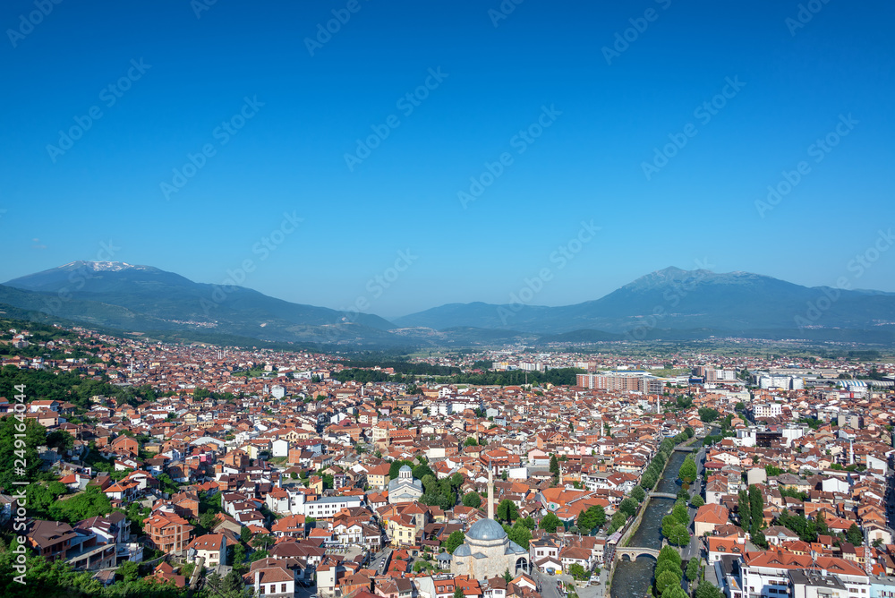 Prizren, Kosovo Cityscape with Alps in the Background