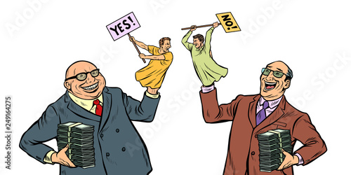 yes no hate voters. election policy manipulation. isolate on white background