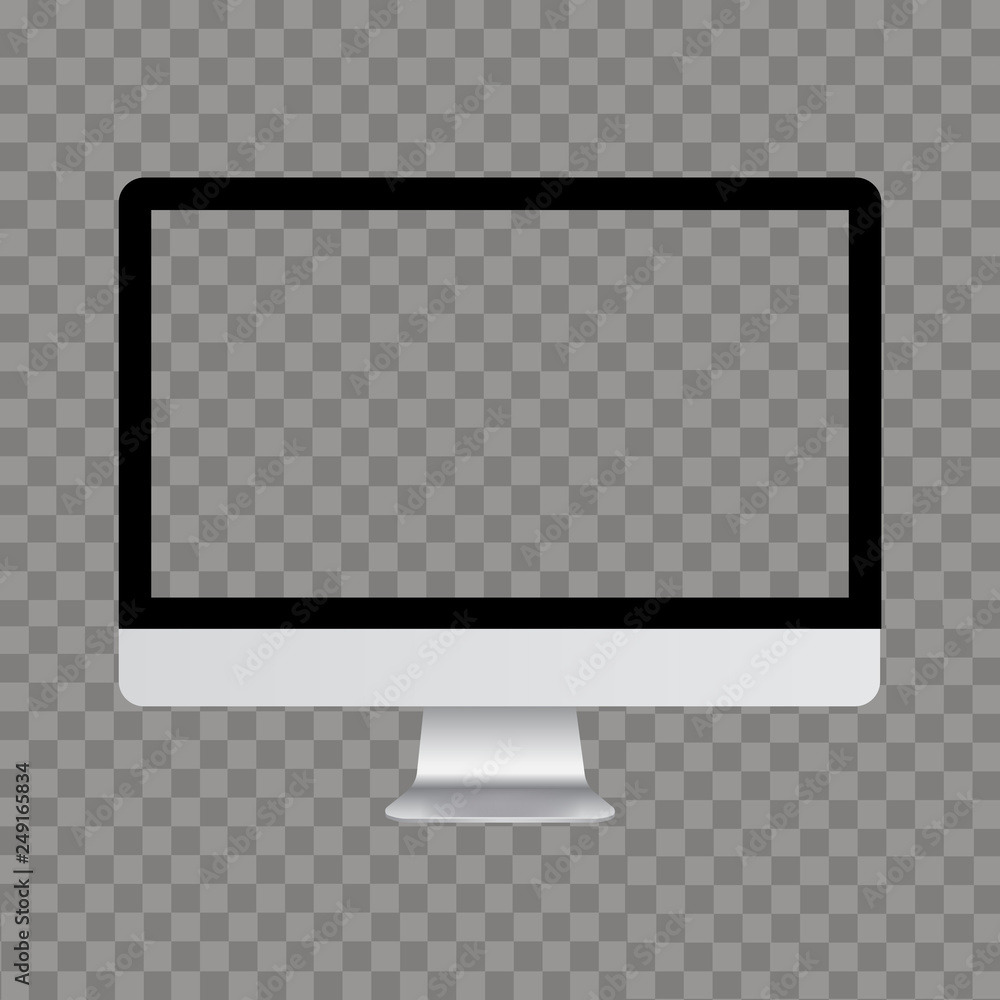 Computer monitor with transparent screen mock up. Vector. Computer monitor with transparent screen mock up. Vector.
