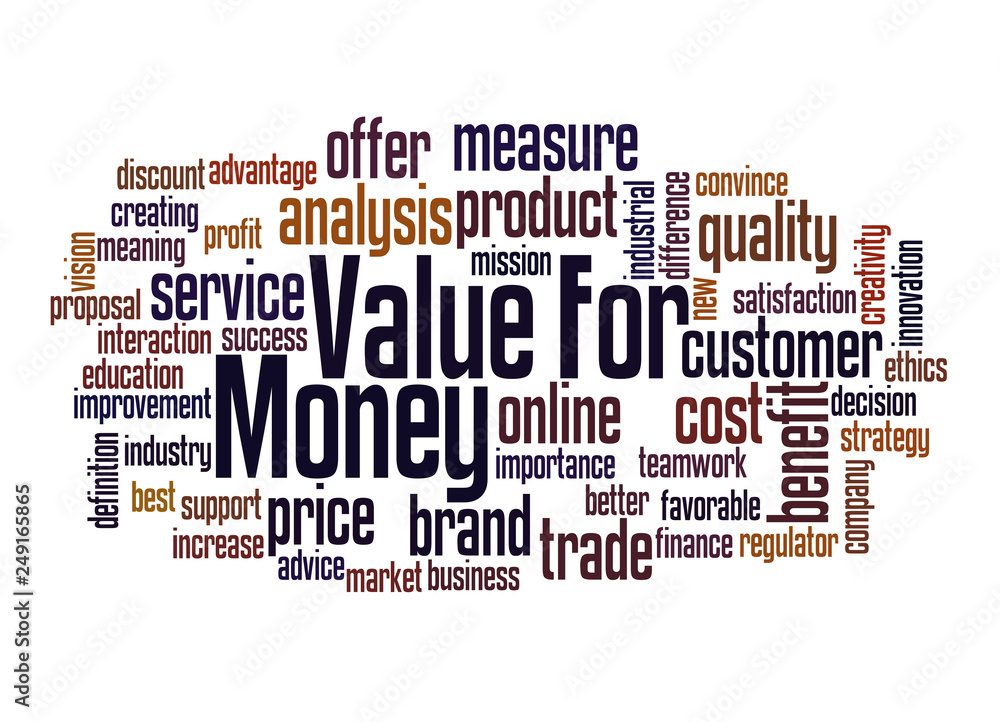 Value for money word cloud concept 2 Value for money word cloud concept 2