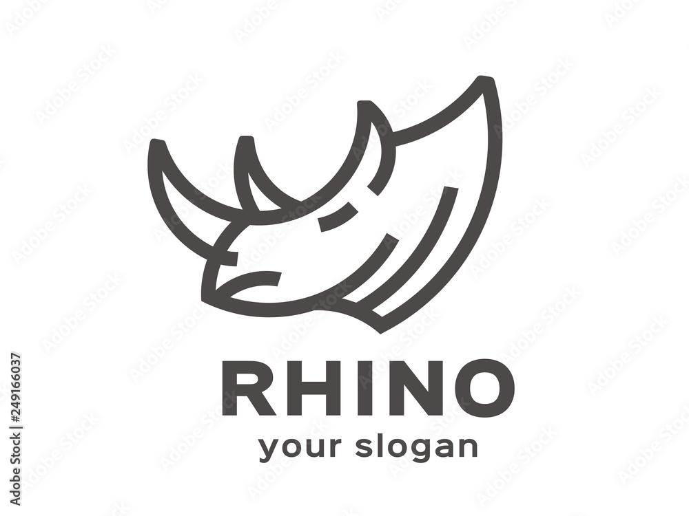 Obraz premium Abstract rhino logo template. Vector format, available for editing.
