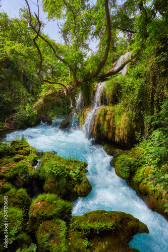 beautiful limestone waterfall forest © Ryzhkov Oleksandr