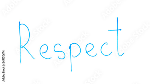 Respect word written on glass, humiliation, business ethics, racism feminism