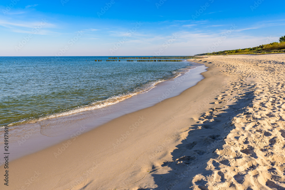 Beautiful coastline of Baltic Sea with sandy beach. Poland Beautiful coastline of Baltic Sea with sandy beach. Poland