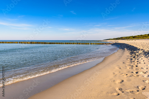 Fototapeta Naklejka Na Ścianę i Meble -  Beautiful coastline of Baltic Sea with sandy beach. Poland
