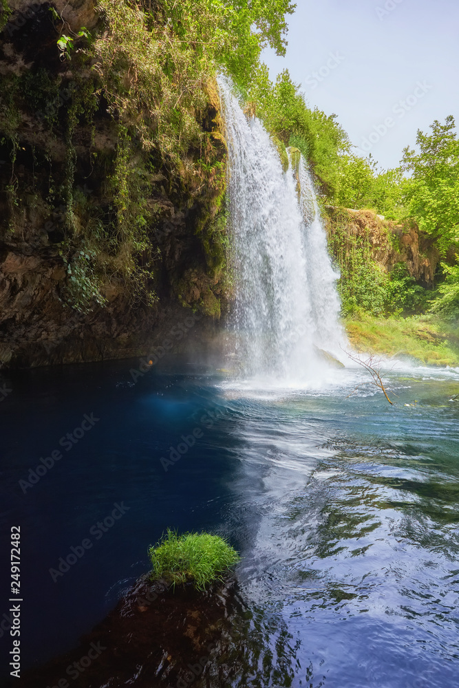 View of the waterfall Upper Duden in the city of Antalya.