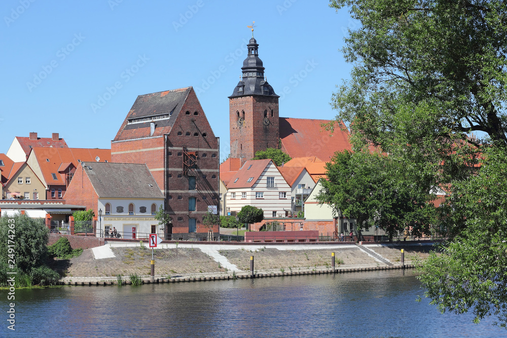 City-island in Havelberg with St. Lawrence's Church