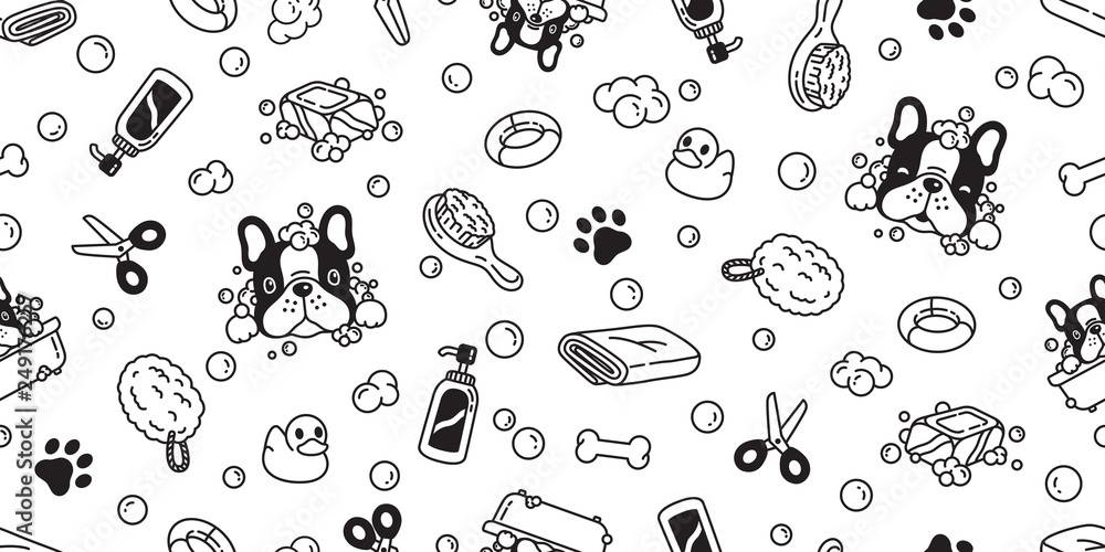 Premium Vector  Seamless pattern with doodle bath accessories