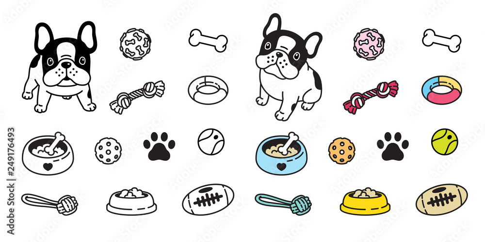 Cartoon Dog Bone In Bowl