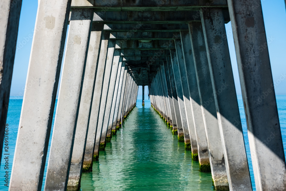 Pattern underneath Venice beach pier Florida