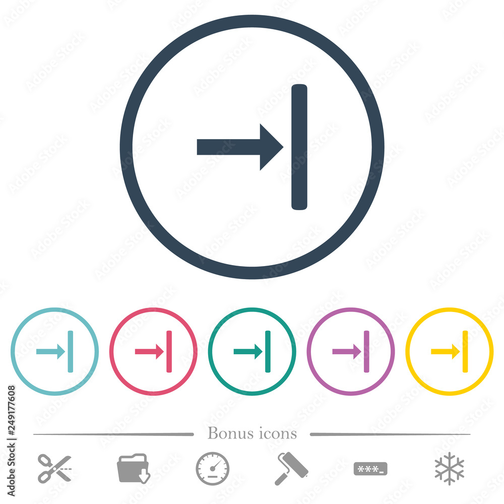 Align to right flat color icons in round outlines Align to right flat color icons in round outlines