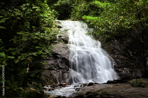 Waterfall in tropical forest around the wild jungle  Asia  Thailand  Ton Chong Fa Waterfall