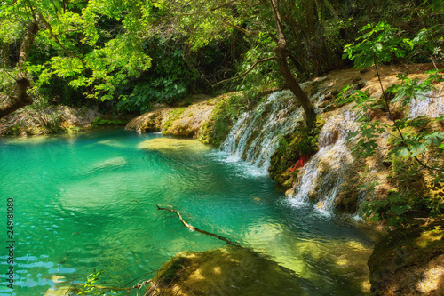 waterfall in deep forest at Antalya, Turkey, Middle East. Kurshunlu waterfalls