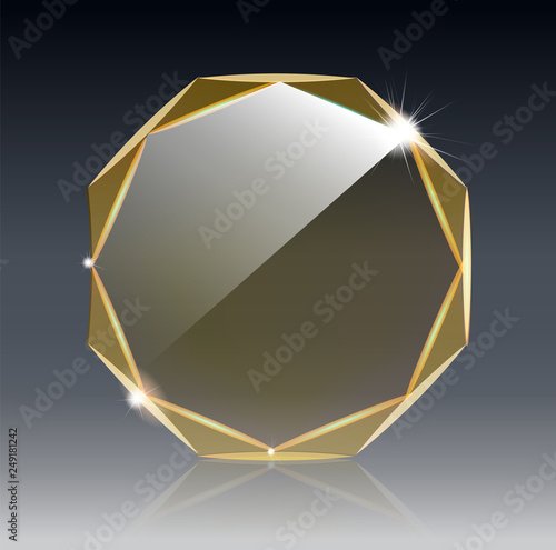 Realistic Blank Vector Glass Trophy Award .Realistic 3D design. Vector transparent object 10 eps.