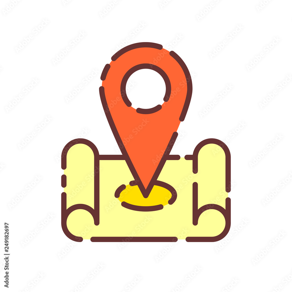 Map pin icon. Isolated address and map pin icon line style. Premium quality vector symbol. Vector map icon with pin pointer. Location Map pin icon. Isolated address and map pin icon line style. Premium quality vector symbol. Vector map icon with pin pointer. Location