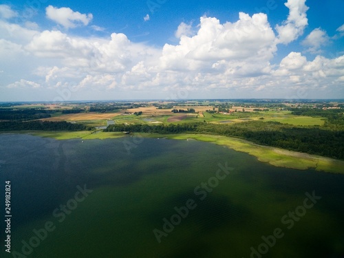 Aerial view of Mamry Lake s...