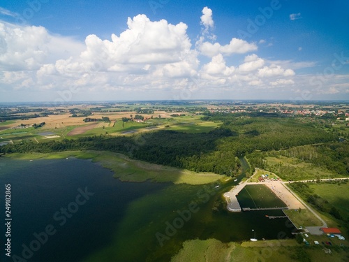 Aerial view of yachts saili...