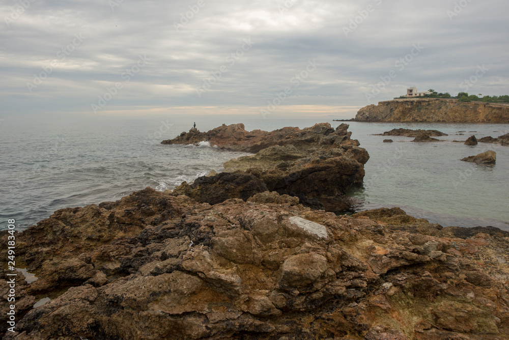 The coast in Santa Eulalia a cloudy day, Ibiza