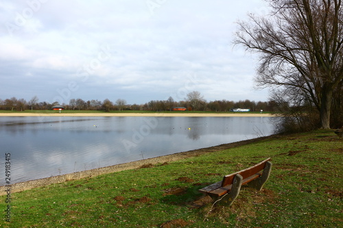 Blick auf die Liegewiese des Strandbades am Auesee in Wesel am Niederrhein photo