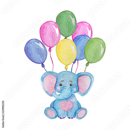 Yeele 4x4ft Happy Birthday Photography Background Cartoon Animal Hot Air Balloon Rabbit Elephant Giraffe Bear Photo Backdrop Studio Props Video Drape