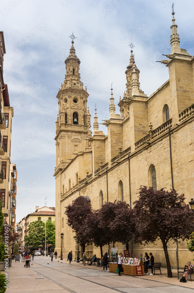 Redonda cathedral in the historic center of Logrono, Spain
