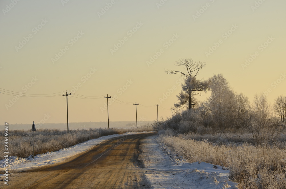 Obraz premium road in winter