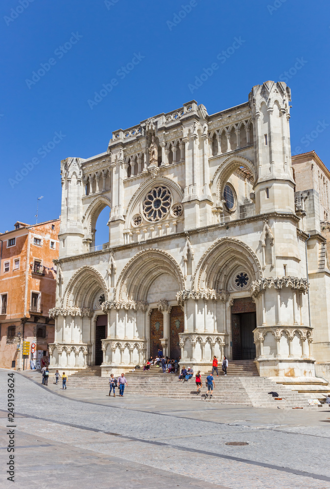 Facade of the historic cathedral in Cuenca, Spain