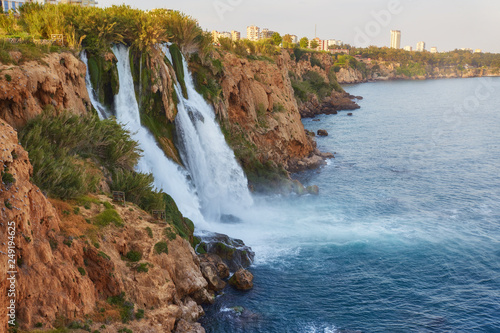 The picturesque Lower Duden Waterfall is one of the most scenic natural landmarks of the country, Antalya, Turkey.