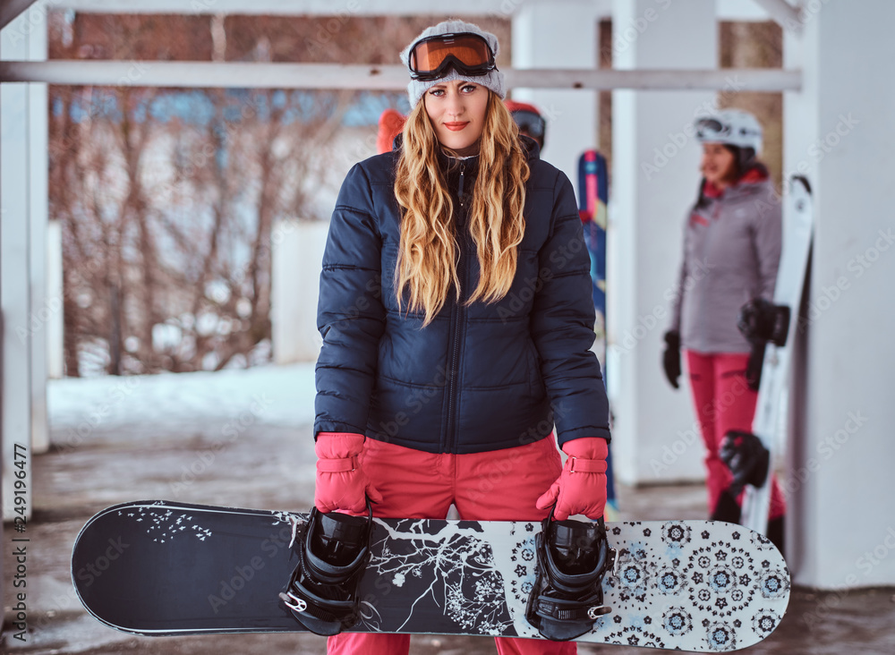 Norwegian Woman Wearing Warm Clothes and Goggles Posing with a