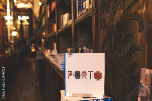 28 april - Porto- Portugal: Book about Porto in  Lello bookstore in Porto, Portugal