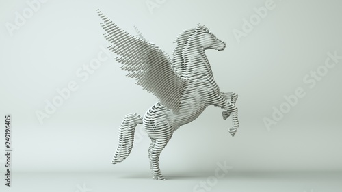 Schilderij op canvas Abstract pegasus on white background in the studio