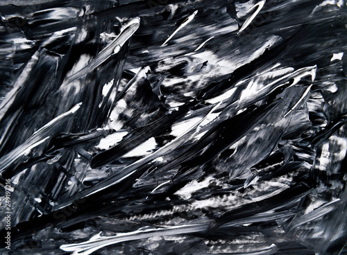 Painting black and white chaos background