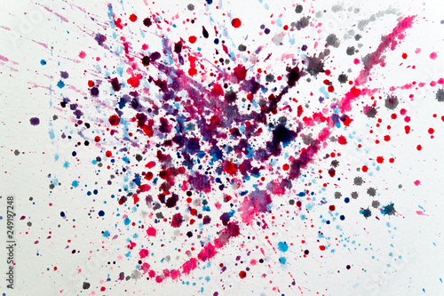 splashes and drops of watercolor paint. background