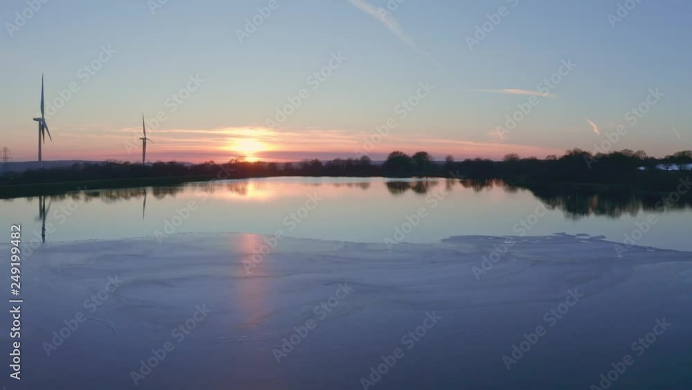 lake sunset at pen-y-fan pond south wales united kingdom