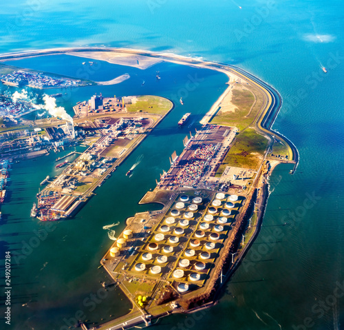 Aerial view of the Port of Rotterdam and the Maasvlakte, its extension. The Netherlands photo