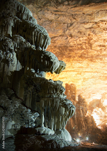 Grutas de Cacahuamilpa (Cacahuamilpa caves), Mexico is one of the largest cave systems in the world, where the formations are still growing.
