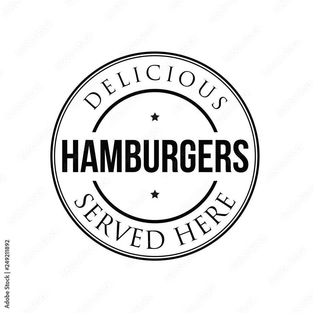 Hamburgers vintage stamp black logo