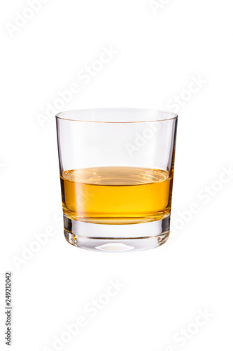 Refreshing Whiskey Neat Cocktail on White
