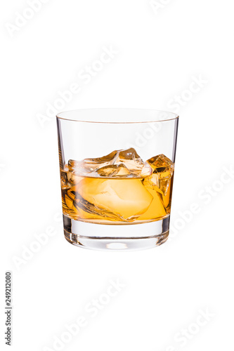 Refreshing Whiskey Rocks Cocktail on White