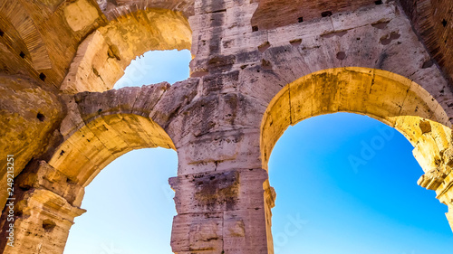 Photography Interior Architecture Arch Detail of Roman Colosseum in Rome, Italy