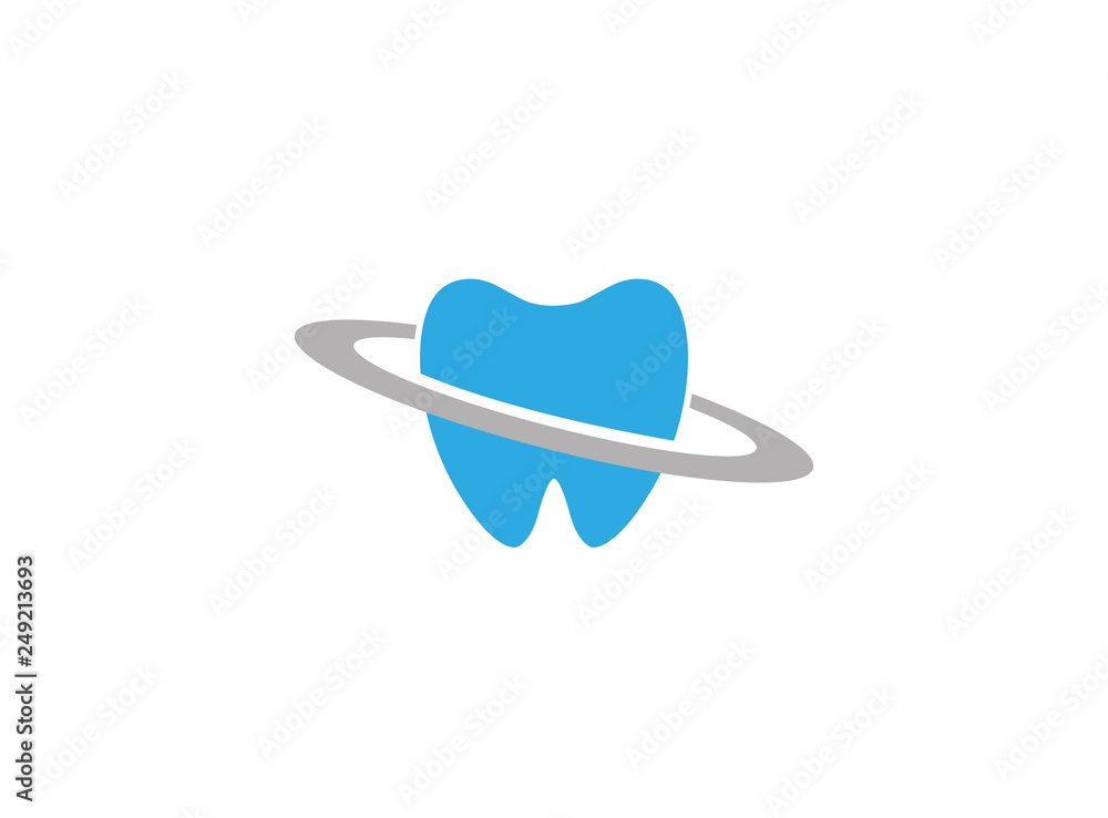 Blue teeth care in a circle for dentist clinic for logo design illustration Blue teeth care in a circle for dentist clinic for logo design illustration