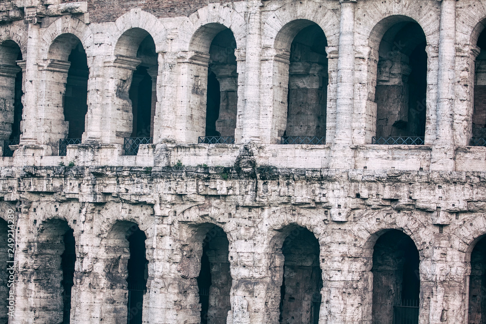  Colosseum architecture details with arched windows 