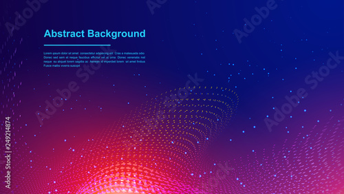 Dynamic abstract liquid flow particles background. Abstract particles background. Eps10 Vector background.